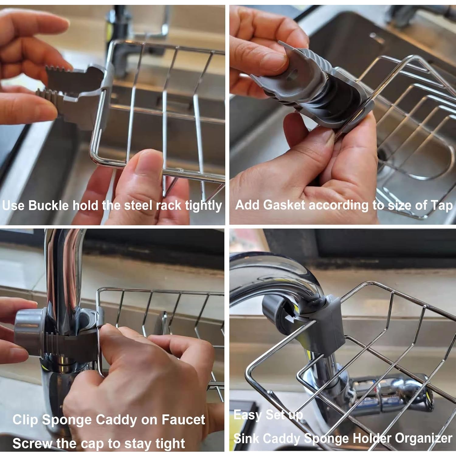 Soap, Sponge Holder, Stainless Steel Sink, Caddy Organizer (1 Pc) Soap, Sponge Holder, Stainless Steel Sink, Caddy Organizer (1 Pc)
